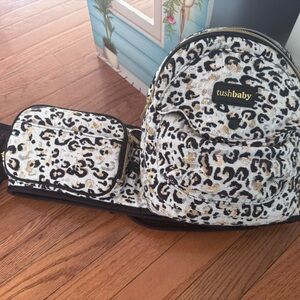 Tushbaby Leopard Print Backpack and Pouch Set